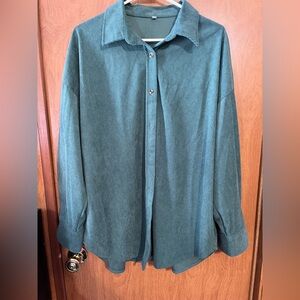 Teal Corduroy Shirt Jacket